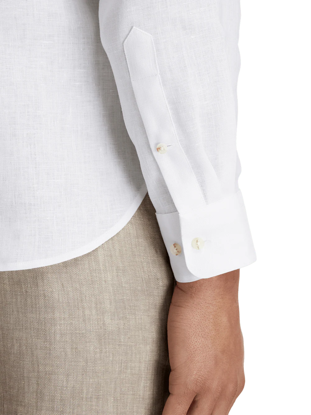Linen Solid Casual Shirt - White - Image 4