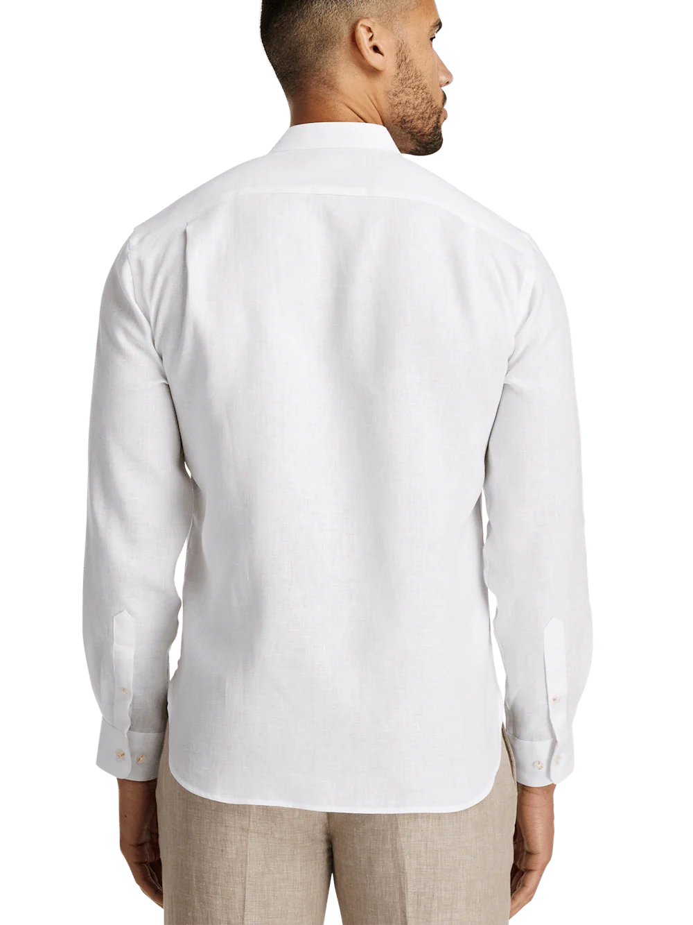 Linen Solid Casual Shirt - White - Image 5