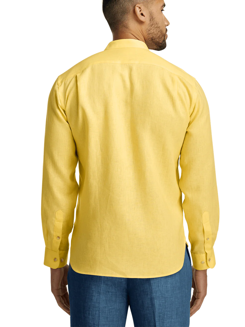 Linen Solid Casual Shirt - Yellow - Image 5
