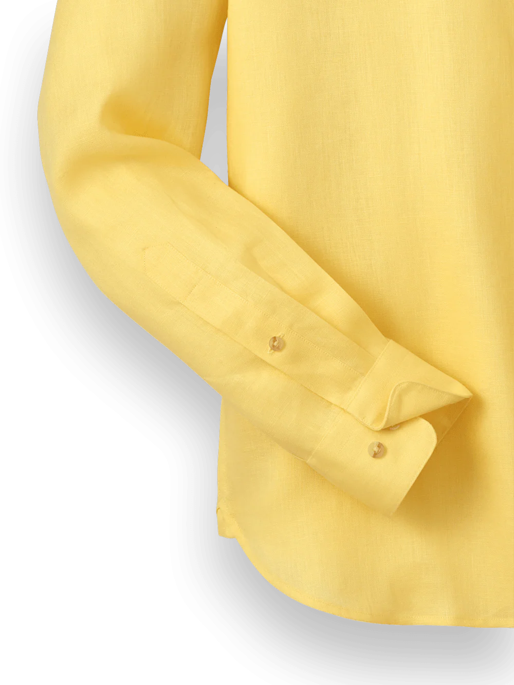 Linen Solid Casual Shirt - Yellow - Image 7