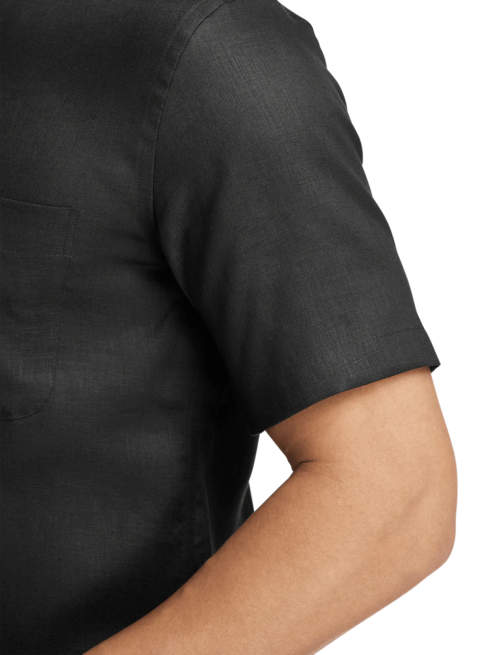 Linen Solid Casual Shirt - Black - Image 4