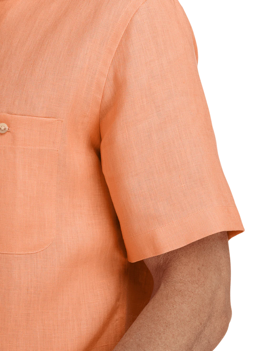 Linen Solid Casual Shirt - Coral - Image 4