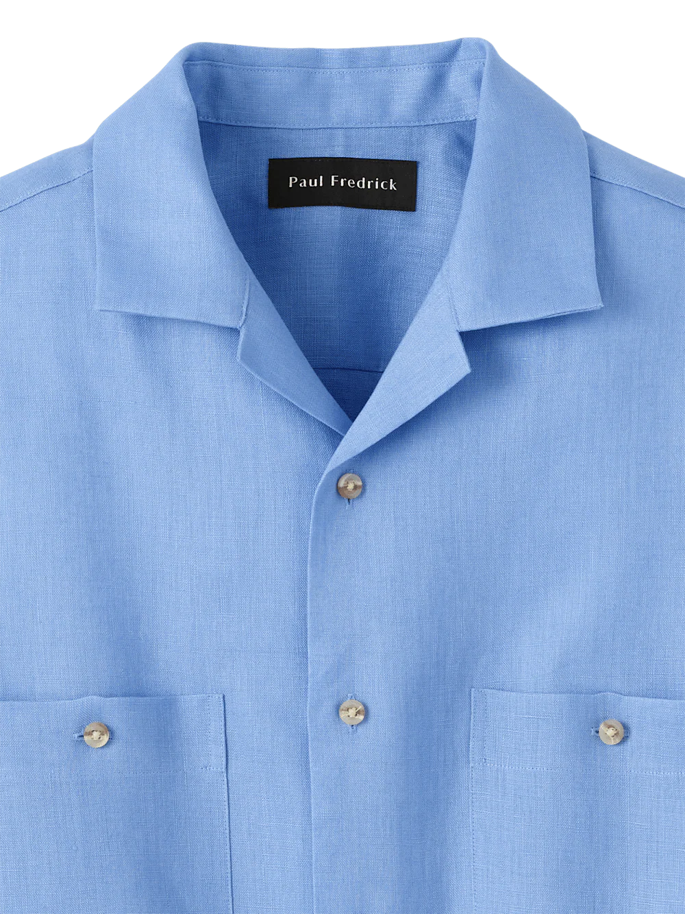 Linen Solid Casual Shirt - Light Blue - Image 6