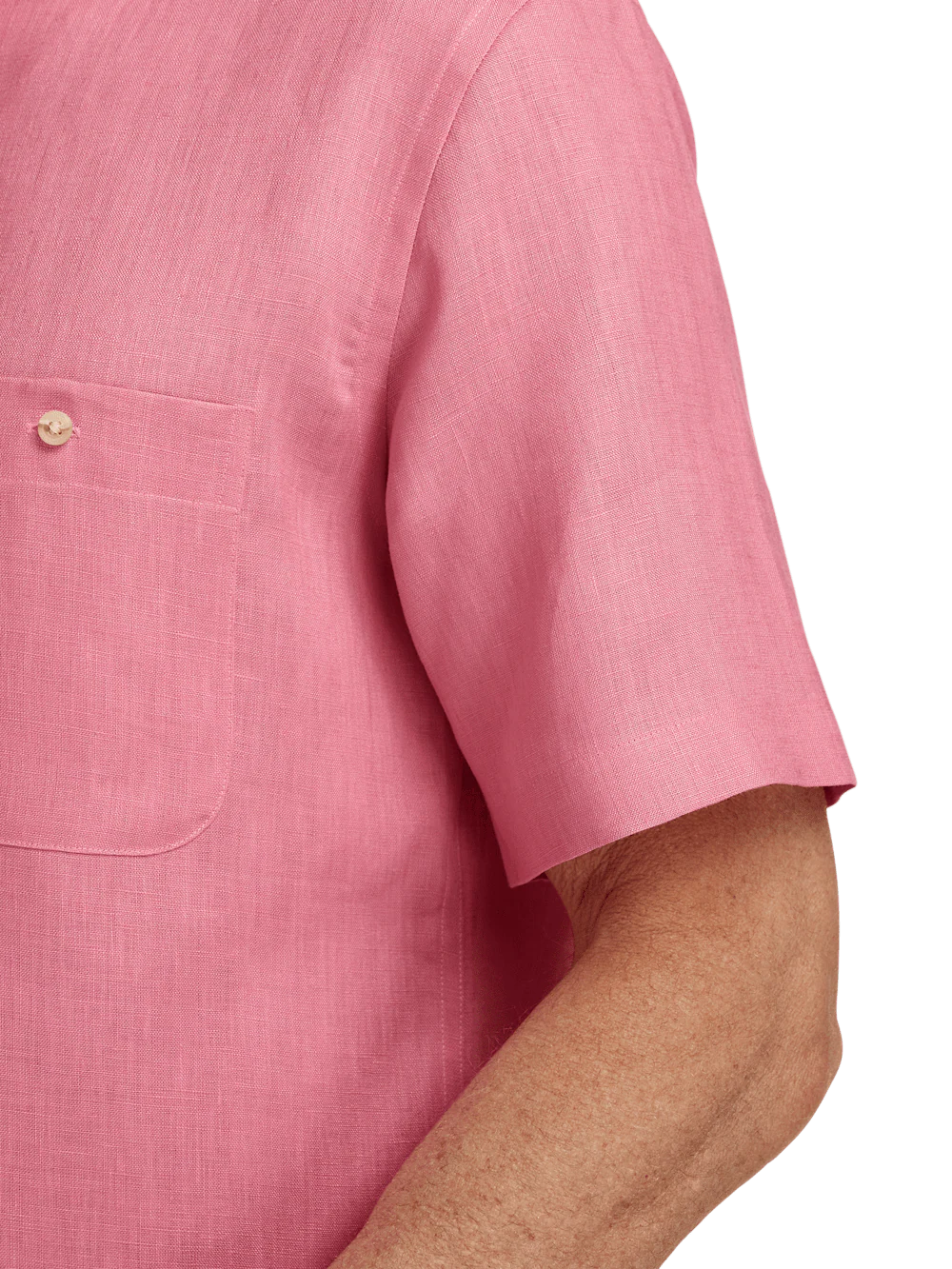 Linen Solid Casual Shirt - Pink - Image 4