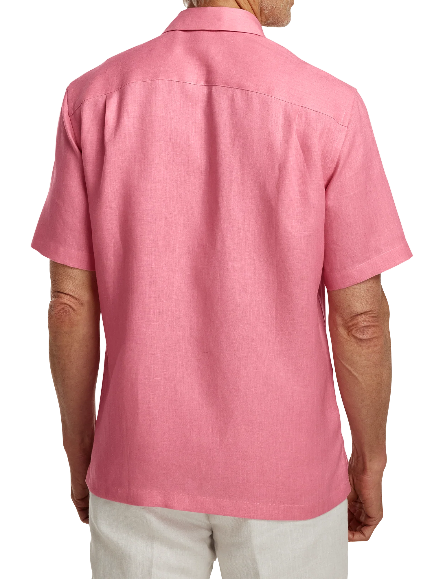 Linen Solid Casual Shirt - Pink - Image 5