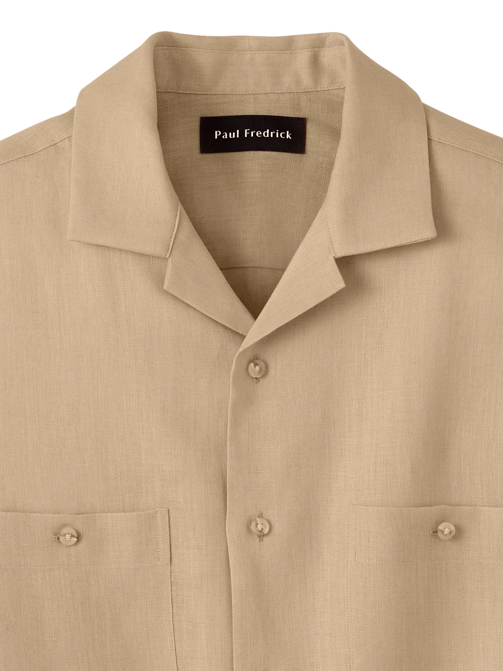 Linen Solid Casual Shirt - Tan - Image 6