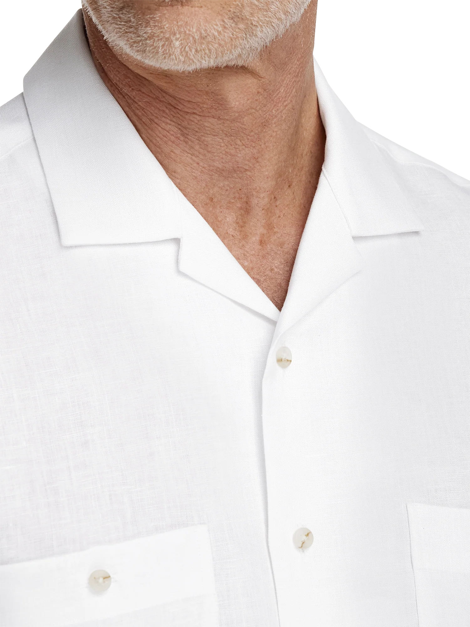 Linen Solid Casual Shirt - White - Image 3