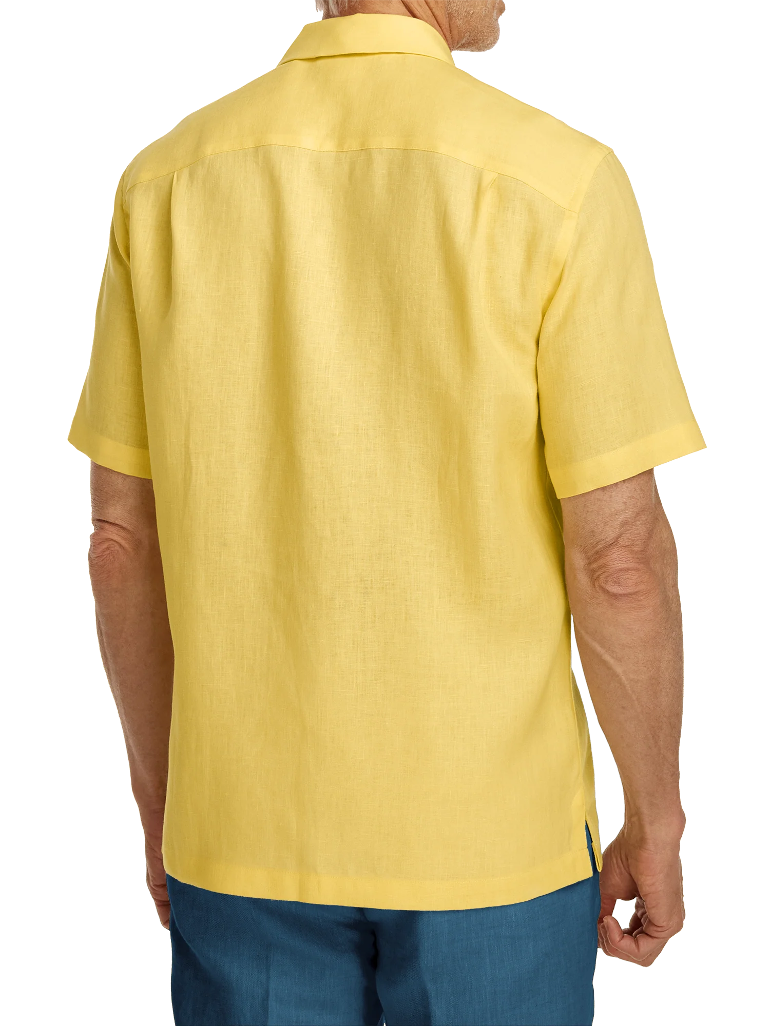 Linen Solid Casual Shirt - Yellow - Image 5