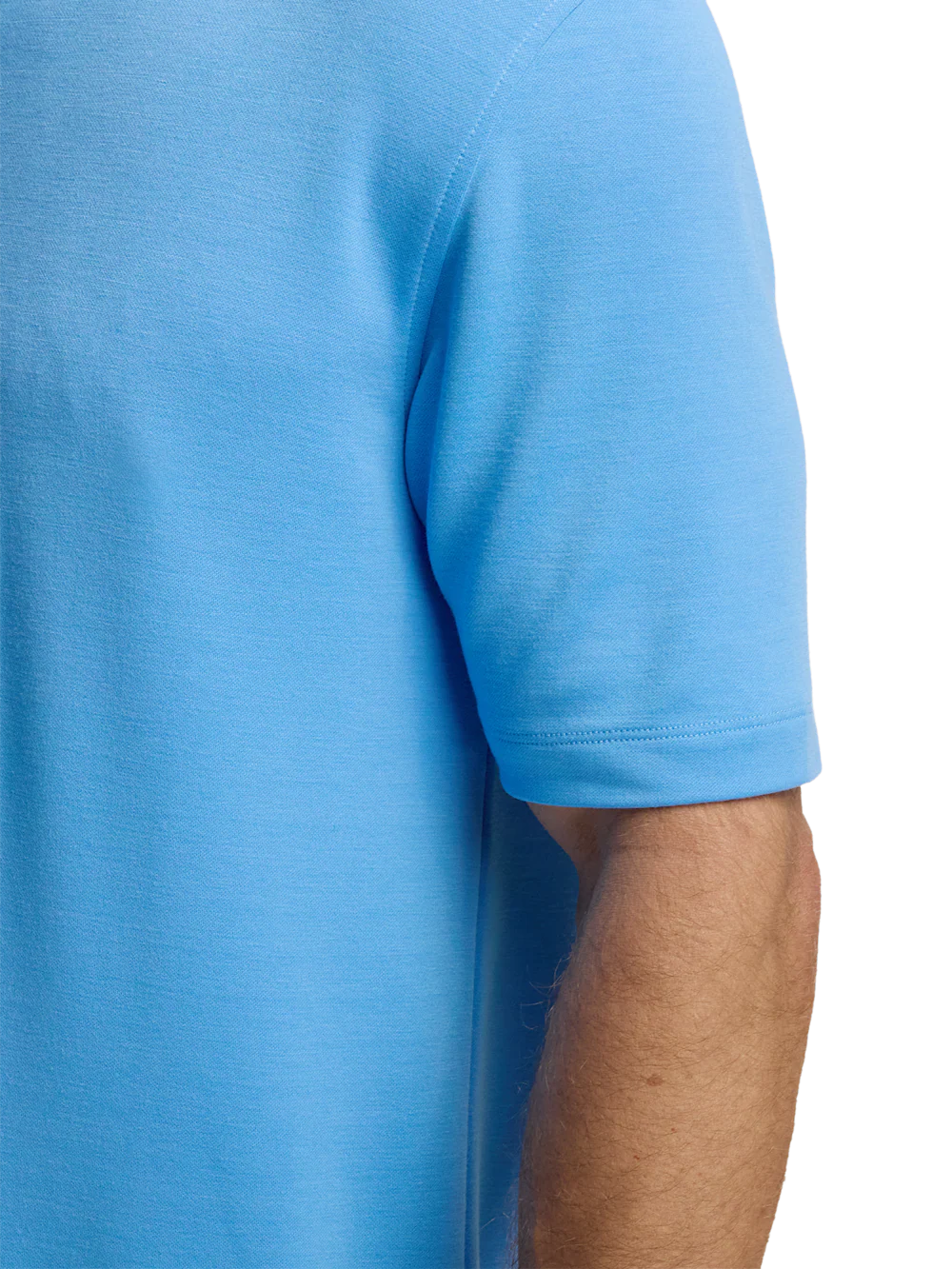 Lyocell Blend Quarter Zip Polo - Blue - Image 4