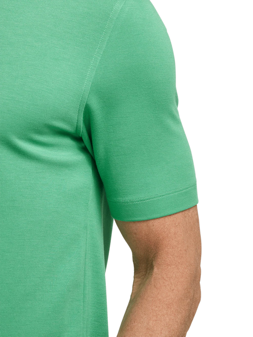 Lyocell Blend Quarter Zip Polo - Green - Image 4