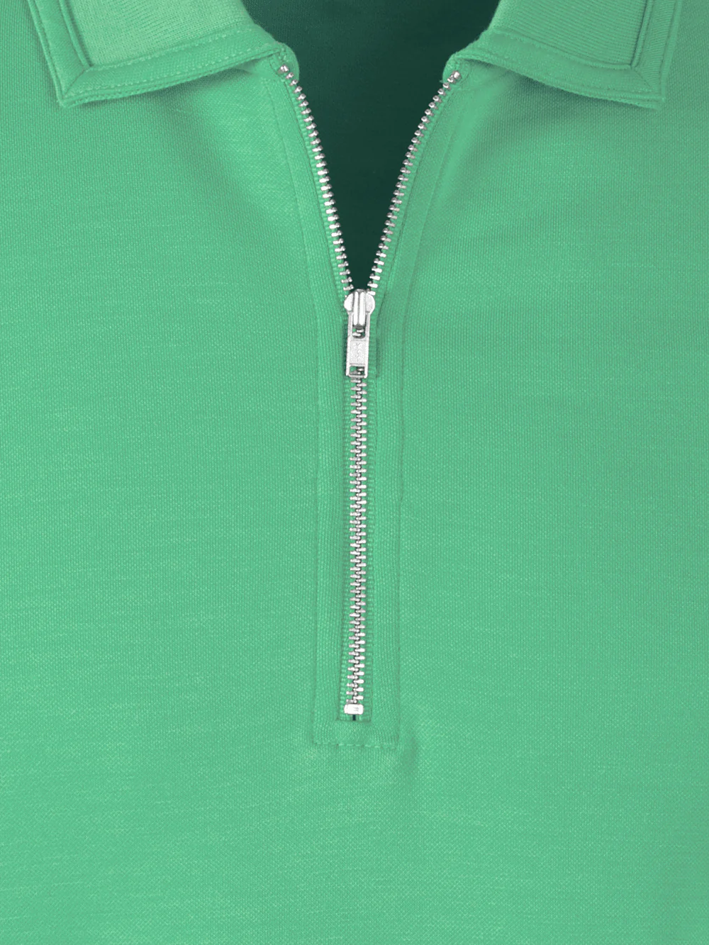 Lyocell Blend Quarter Zip Polo - Green - Image 7