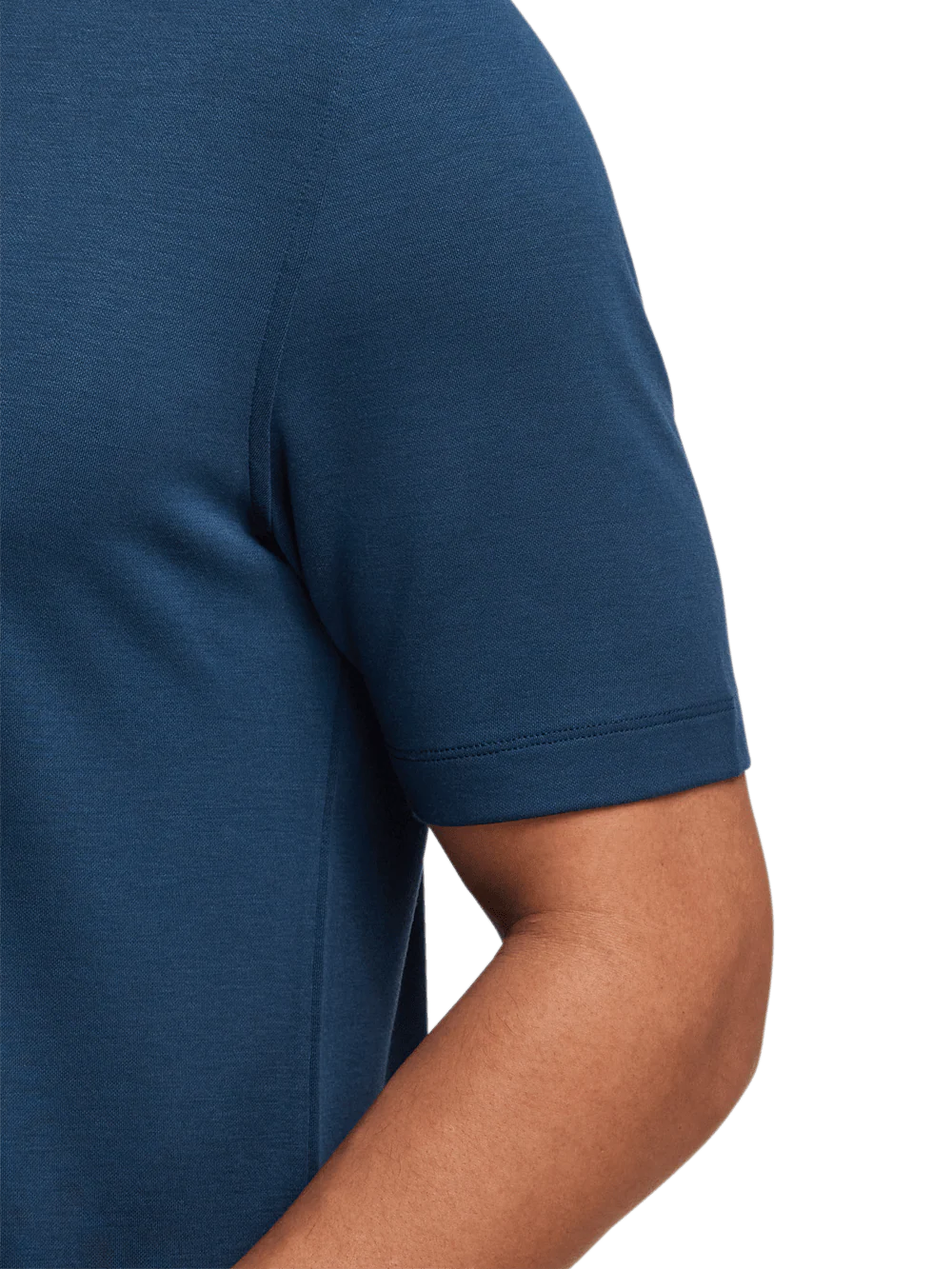 Lyocell Blend Quarter Zip Polo - Navy - Image 4
