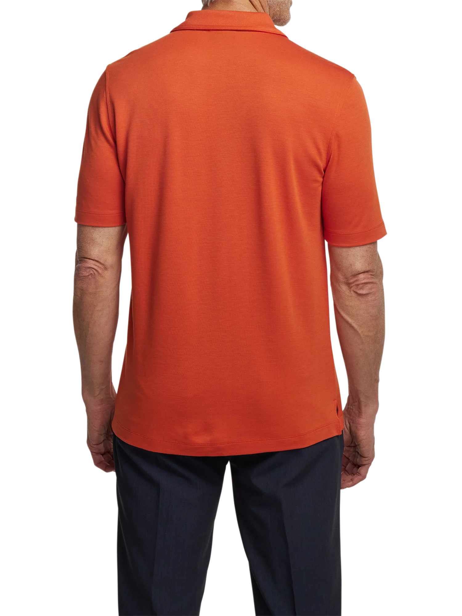 Lyocell Blend Quarter Zip Polo - Rust - Image 6