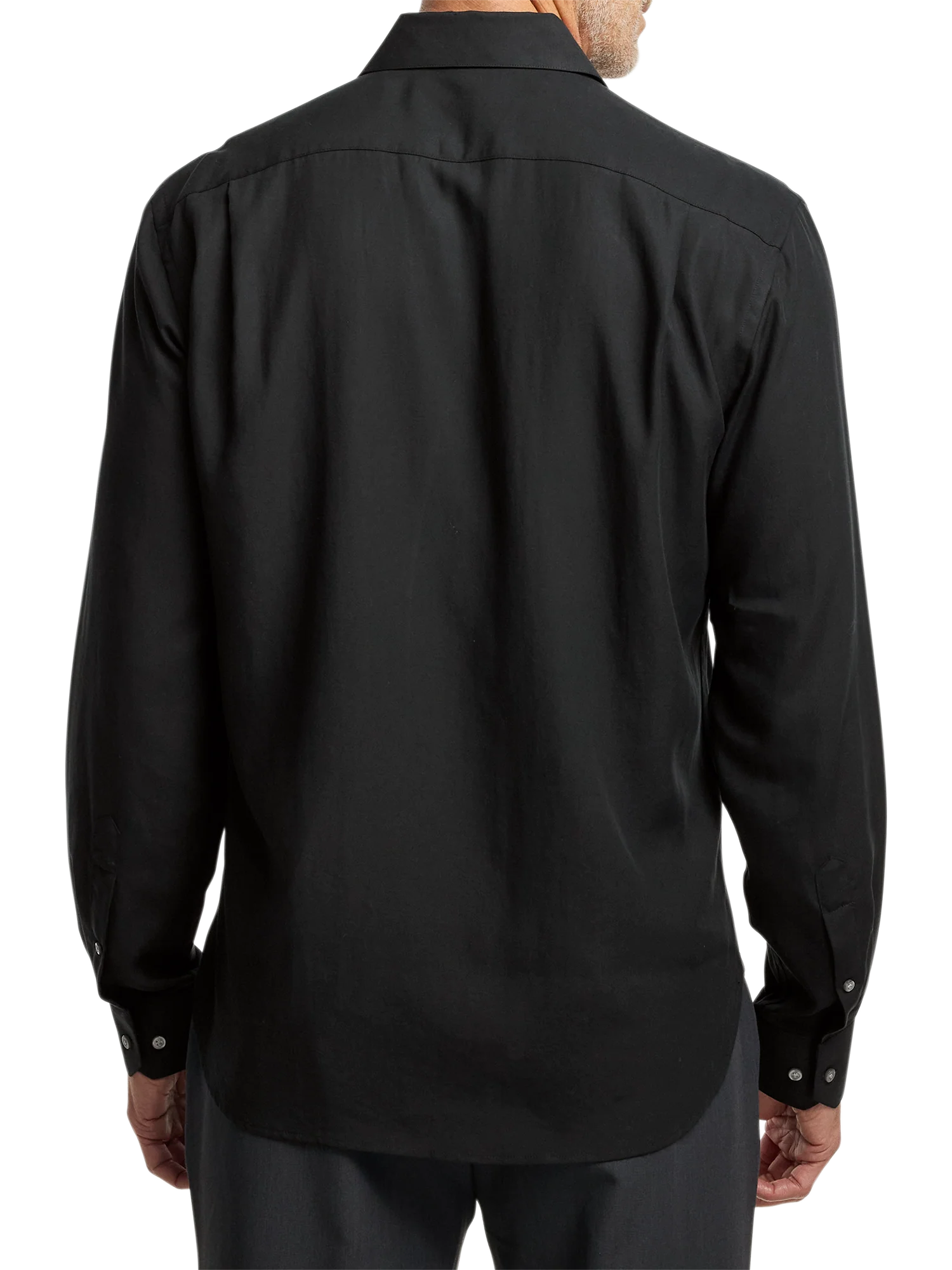 Lyocell Solid Casual Shirt - Black - Image 5