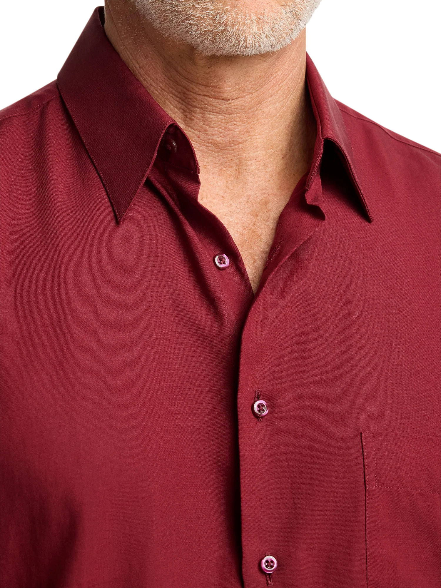Lyocell Solid Casual Shirt - Burgundy - Image 3