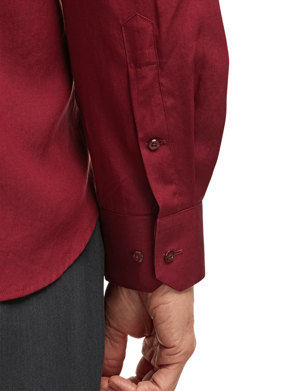Lyocell Solid Casual Shirt - Burgundy - Image 4