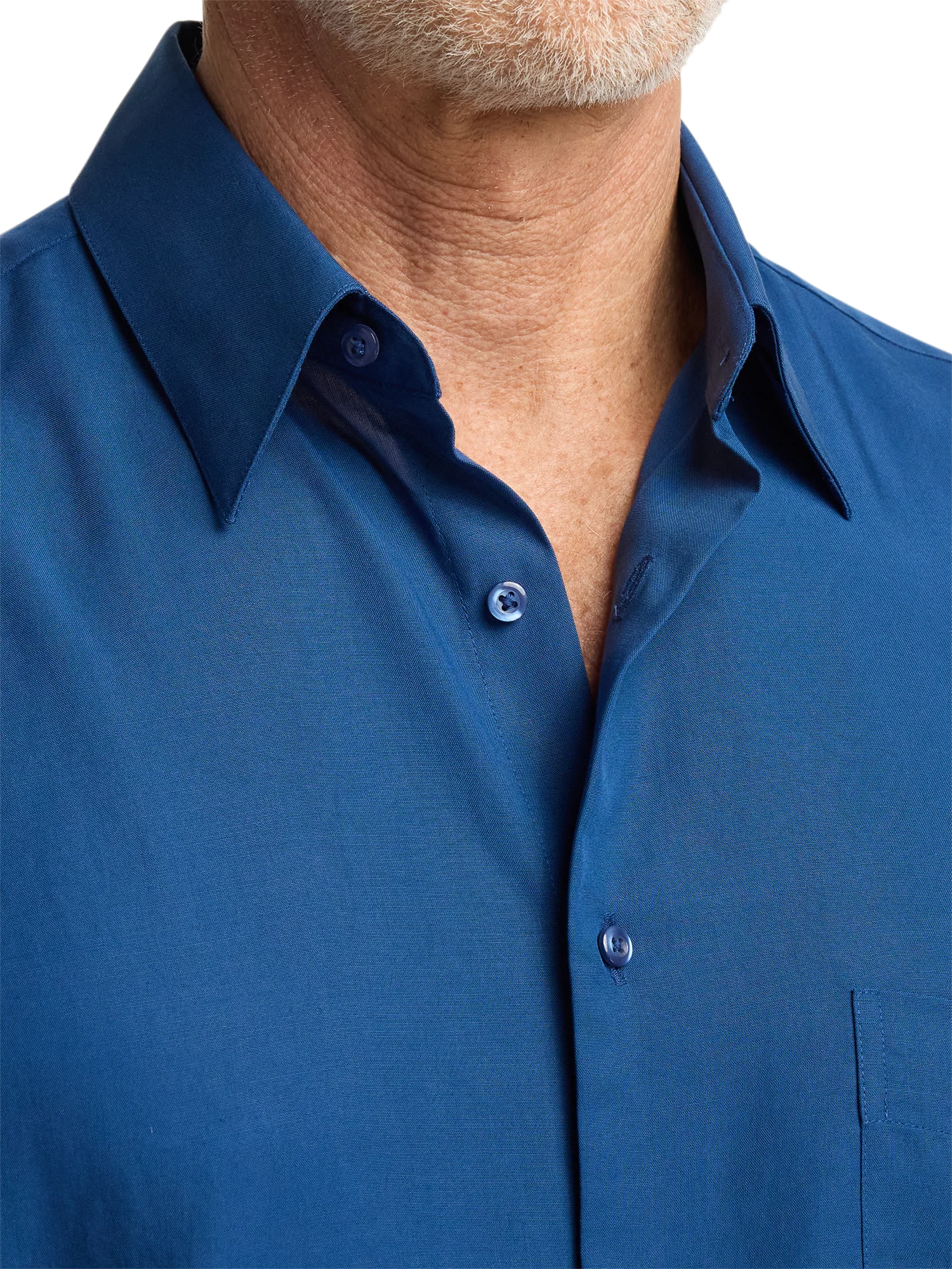 Lyocell Solid Casual Shirt - Blue - Image 3