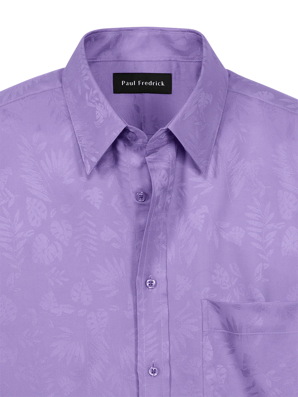Lyocell Solid Jacquard Casual Shirt - Lavender - Image 7