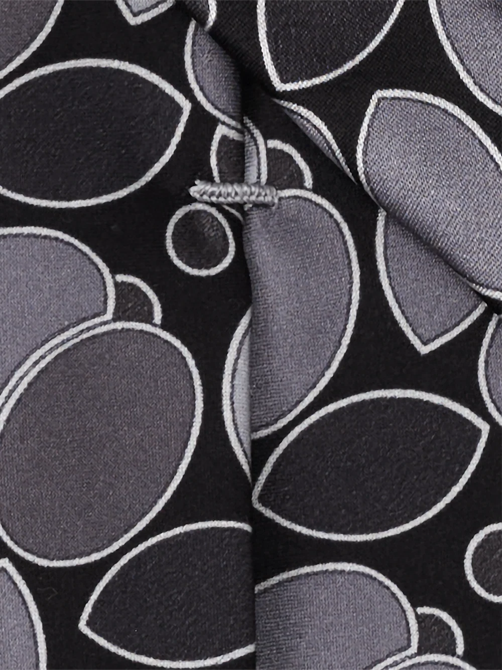 Medallion Printed Italian Silk Tie - Black - Image 4