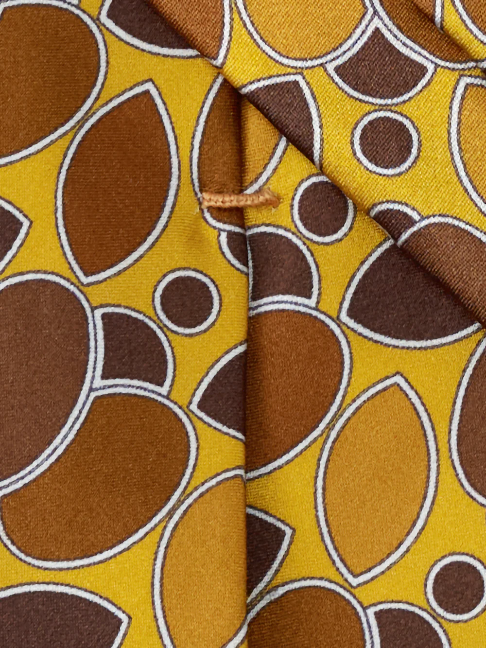 Medallion Printed Italian Silk Tie - Gold - Image 4