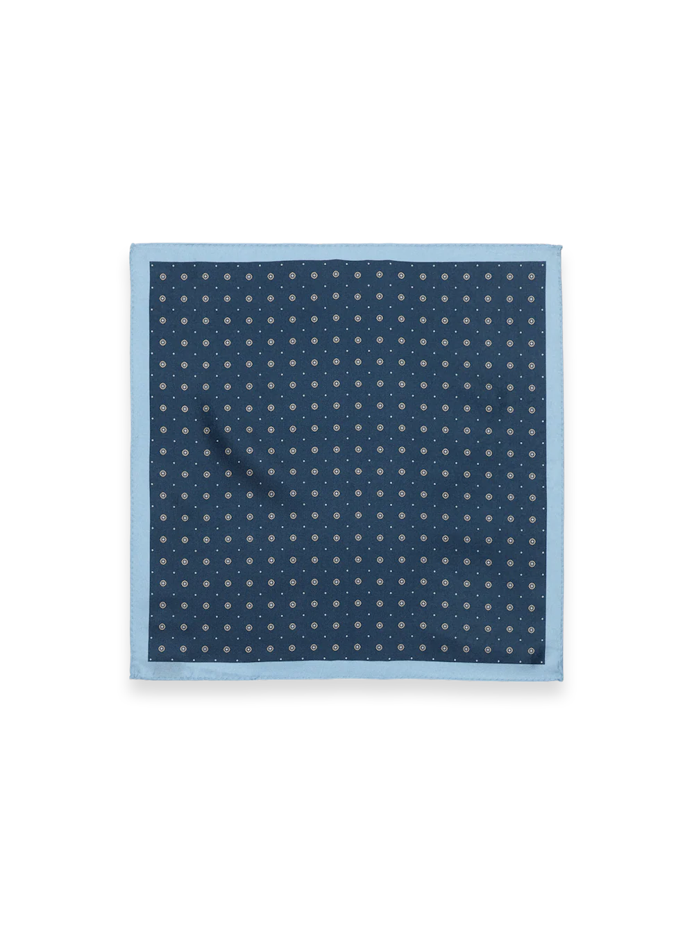 Medallion Silk Pocket Square - Blue - Image 2