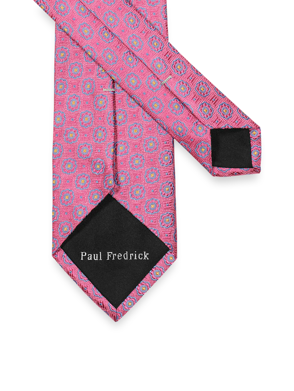 Medallion Woven Silk Tie - Pink Multi - Image 2