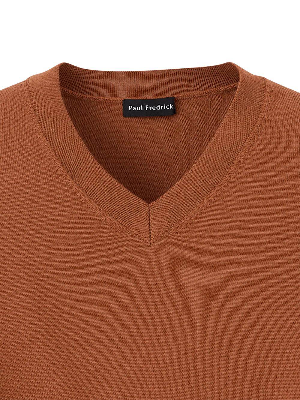 Merino Wool V-neck Sweater - Copper - Image 6