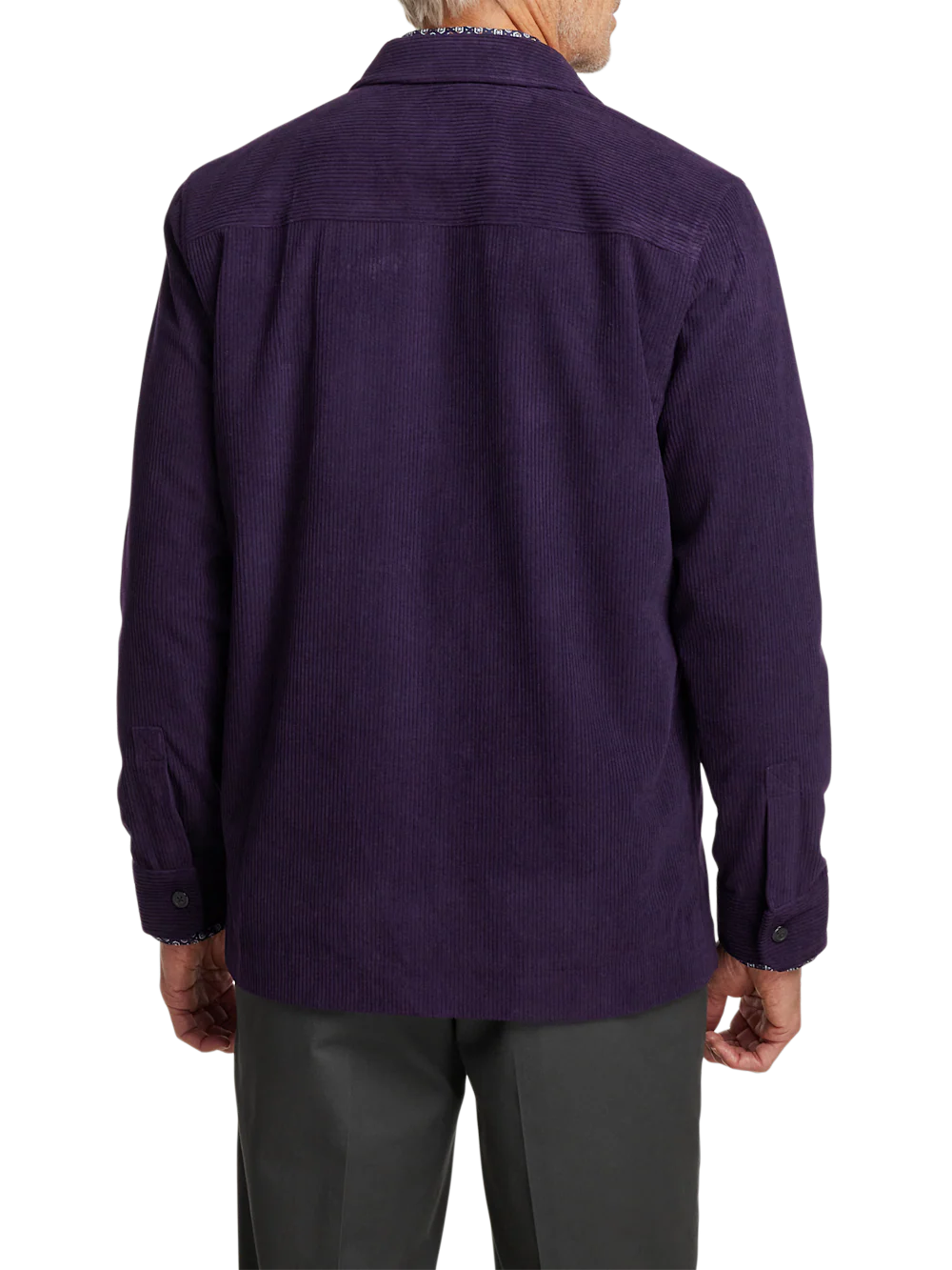 Microfiber Corduroy Shirt Jacket - Purple - Image 7