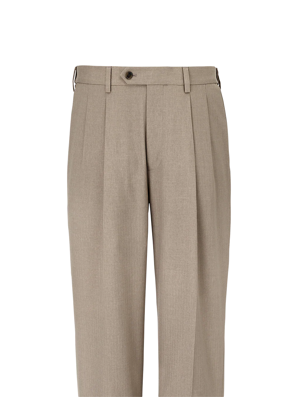 Microfiber Herringbone Pleated Pants - Navy - Image 2