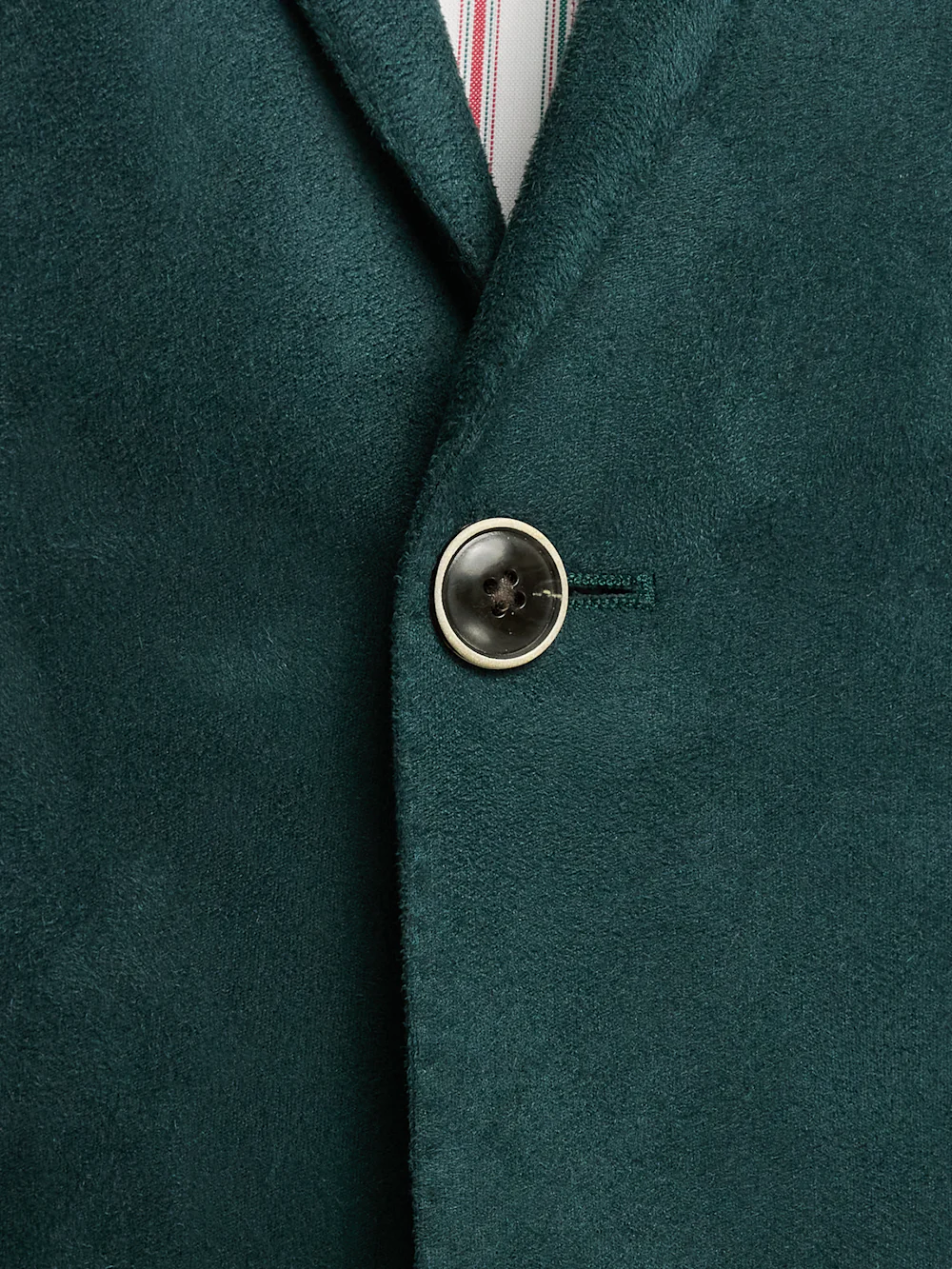 Microsuede Single Breasted Notch Lapel Sport Coat - Dark Green - Image 6
