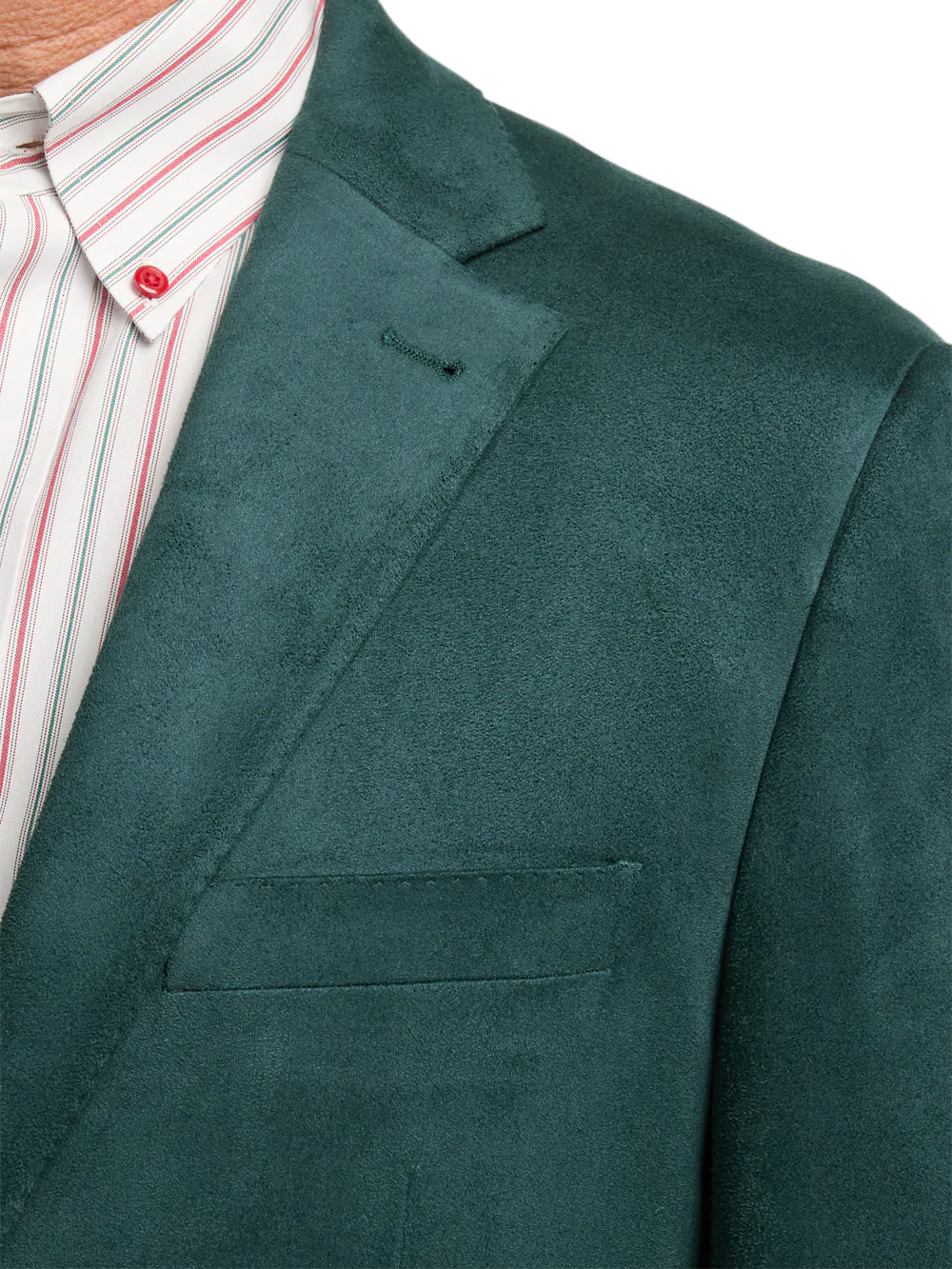 Microsuede Single Breasted Notch Lapel Sport Coat - Dark Green - Image 7