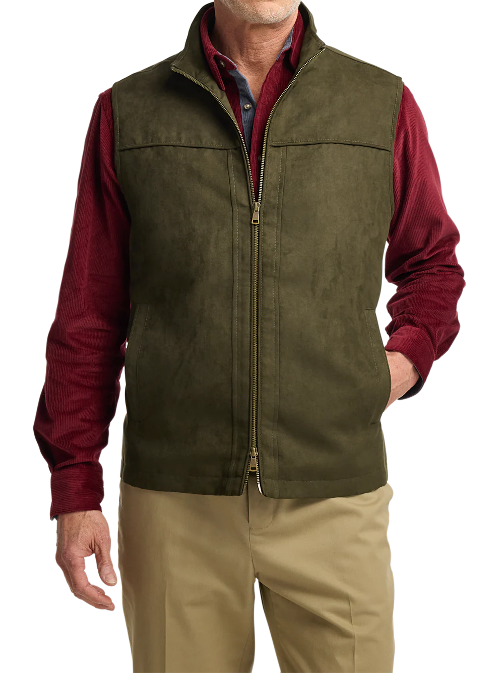 Microsuede Vest - Green - Image 3