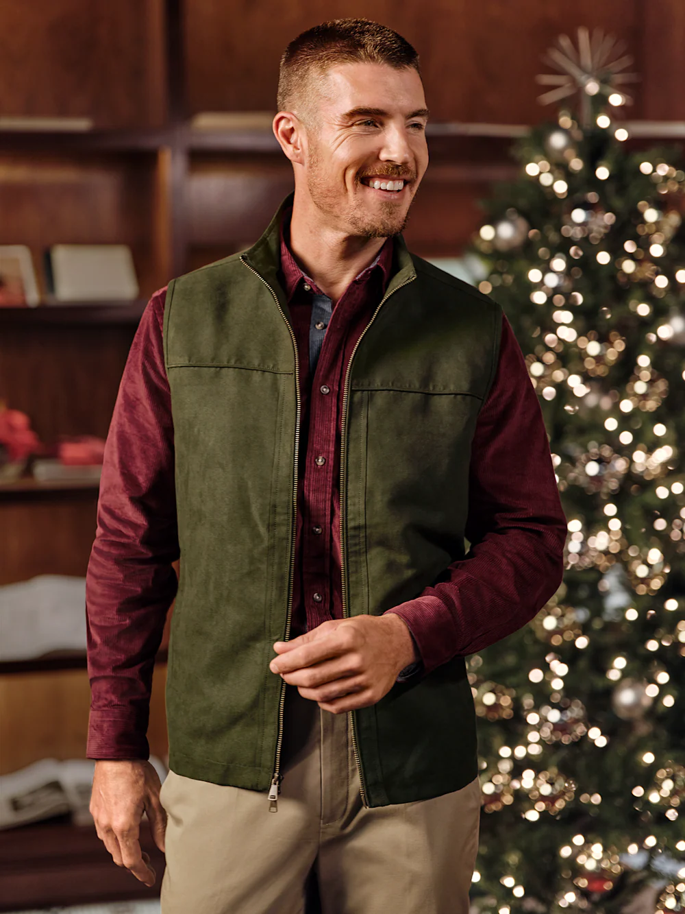 Microsuede Vest - Green - Image 8