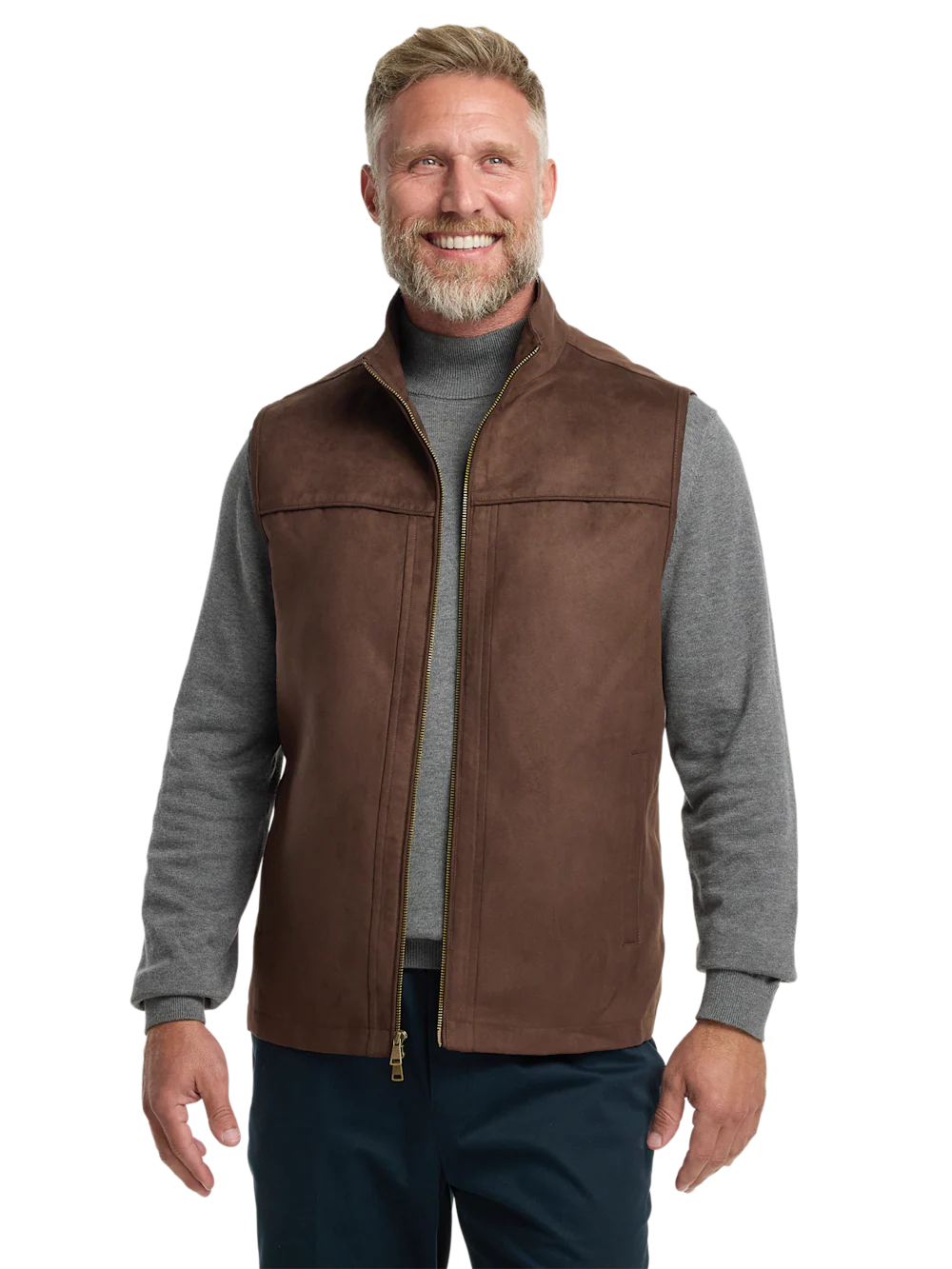 Microsuede Vest - Brown - Image 3