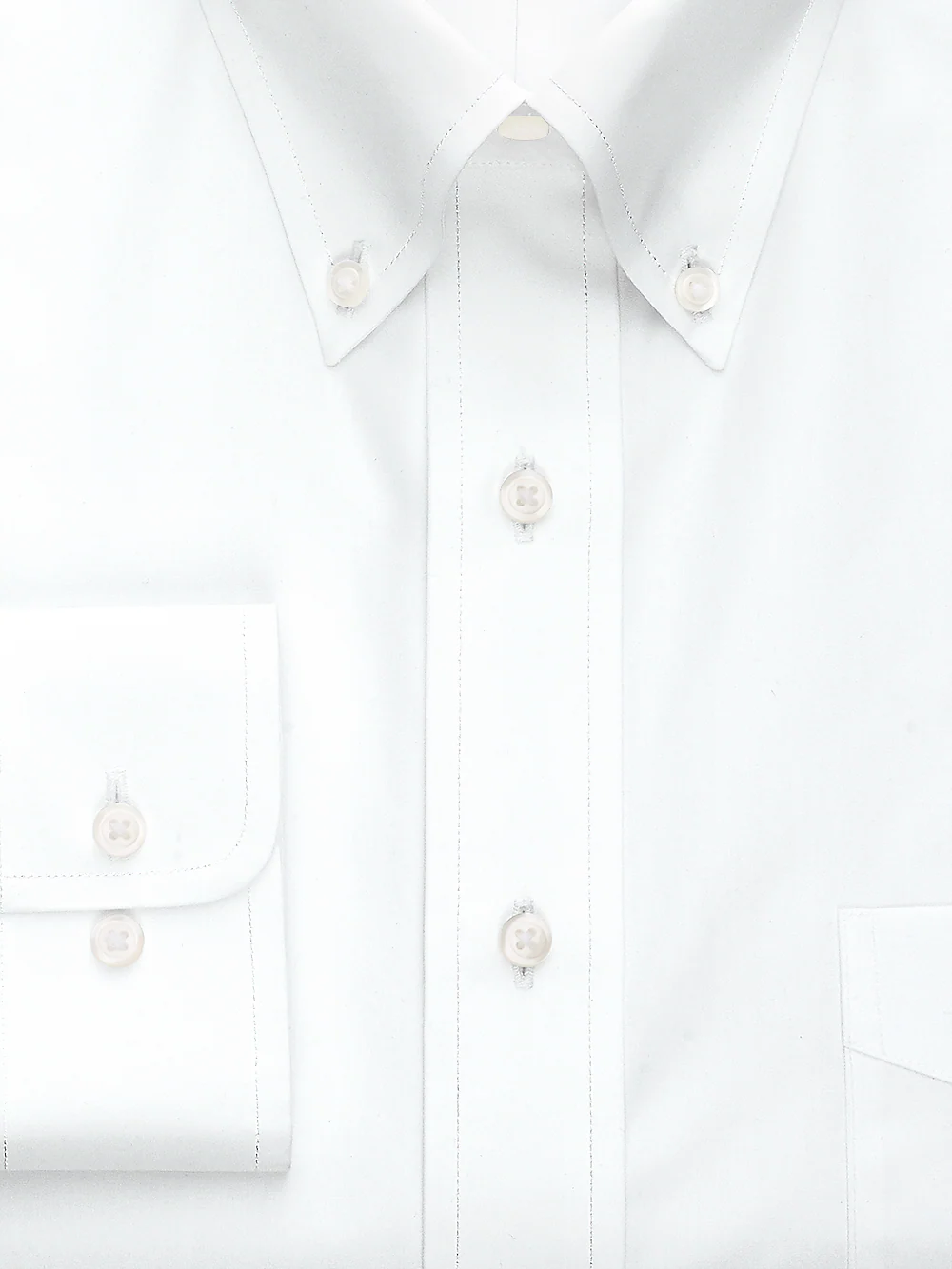 Non-Iron Cotton Broadcloth Solid Color Button Down Collar Dress Shirt - Blue - Image 2