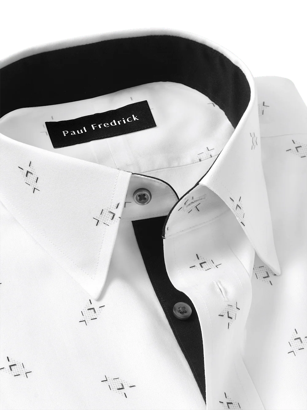 Non-Iron Cotton Houndstooth Dress Shirt - White - Image 7