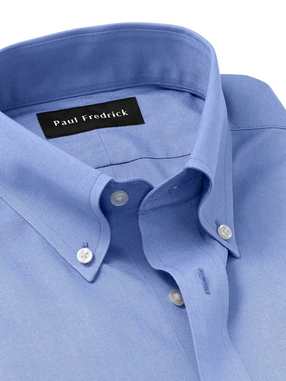 Non-Iron Cotton Pinpoint Solid Button Down Collar Dress Shirt - French Blue - Image 7