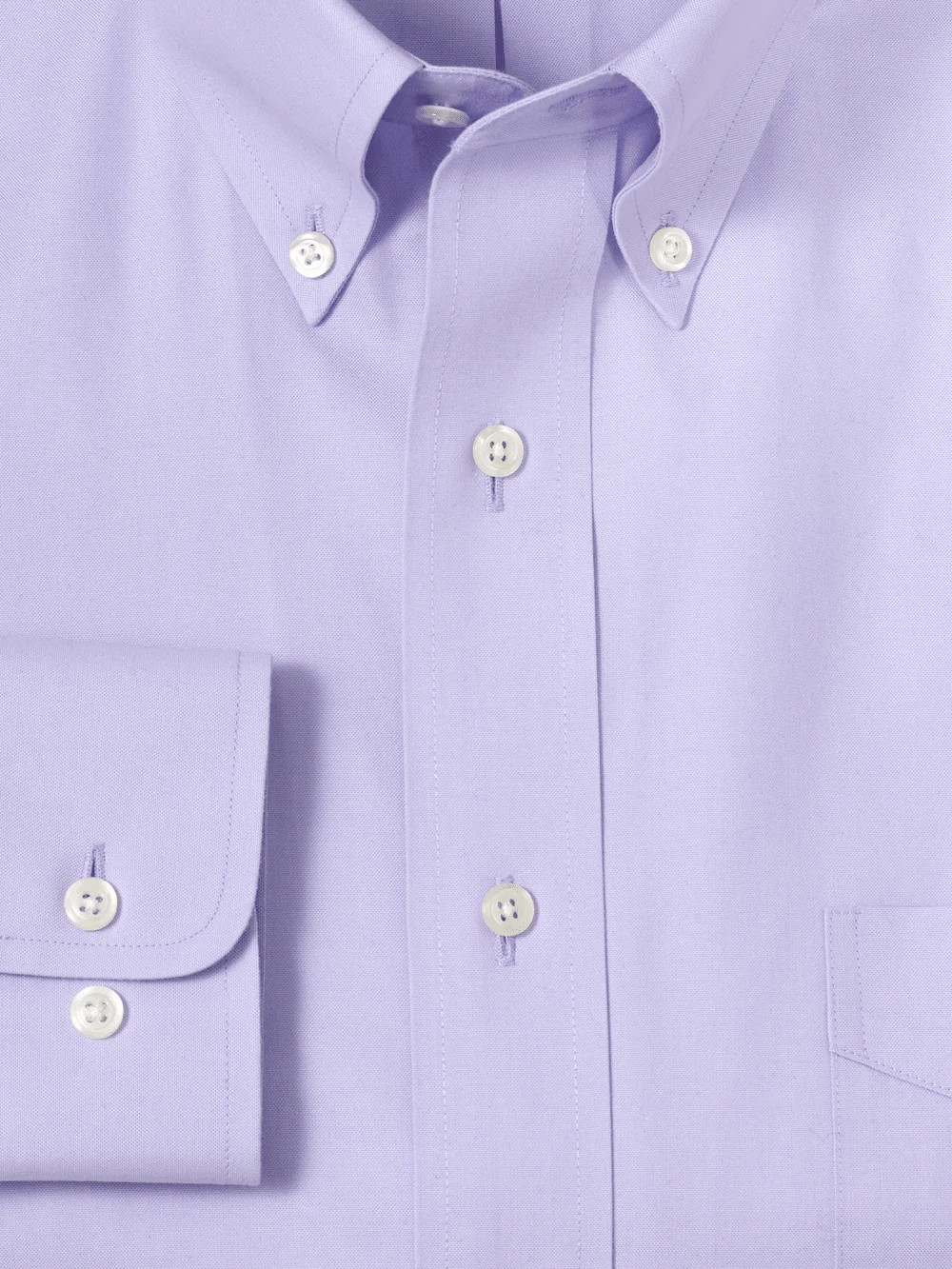 Non-Iron Cotton Pinpoint Solid Button Down Collar Dress Shirt - Lavender - Image 6