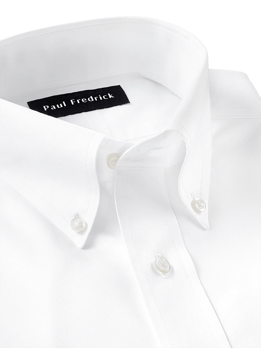 Non-Iron Cotton Pinpoint Solid Button Down Collar Dress Shirt - White - Image 7
