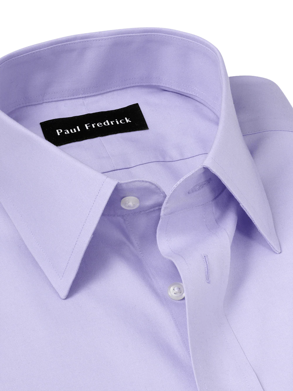 Non-Iron Cotton Pinpoint Solid Point Collar Dress Shirt - Lavender - Image 7