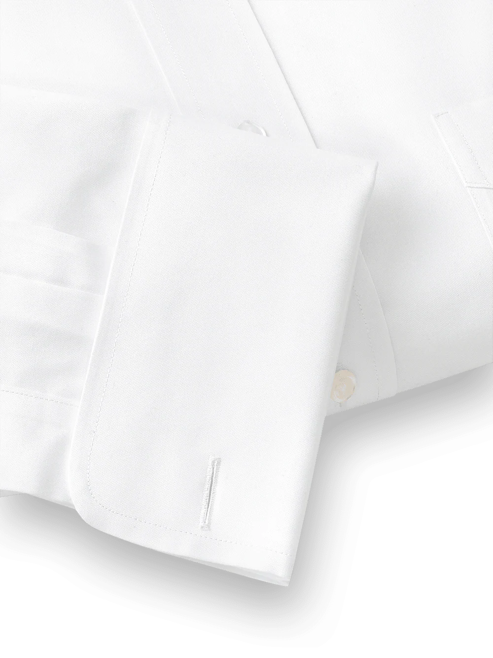 Non-Iron Cotton Pinpoint Solid Snap Tab Collar French Cuff Dress Shirt - Blue Stripe - Image 5