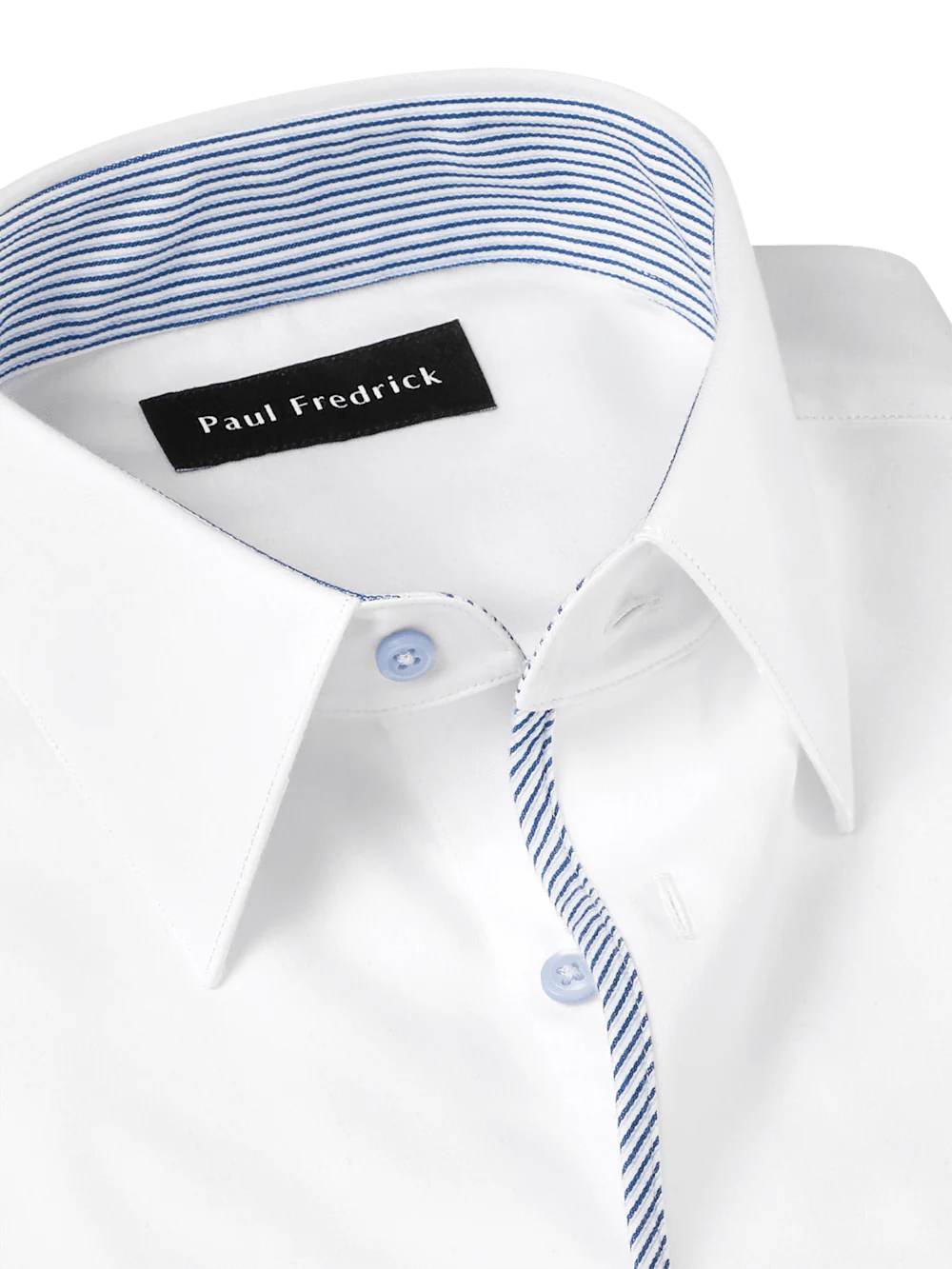 Non-Iron Cotton Solid Dress Shirt With Contrast Trim - White - Image 7