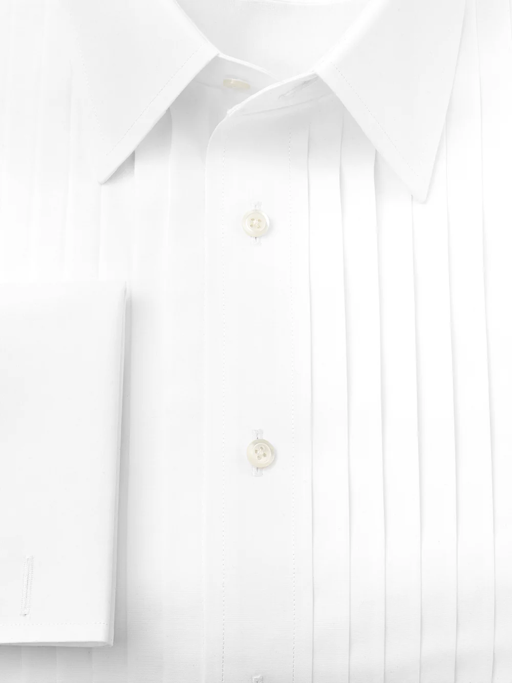 Non-Iron Cotton Tuxedo Shirt - White - Image 7