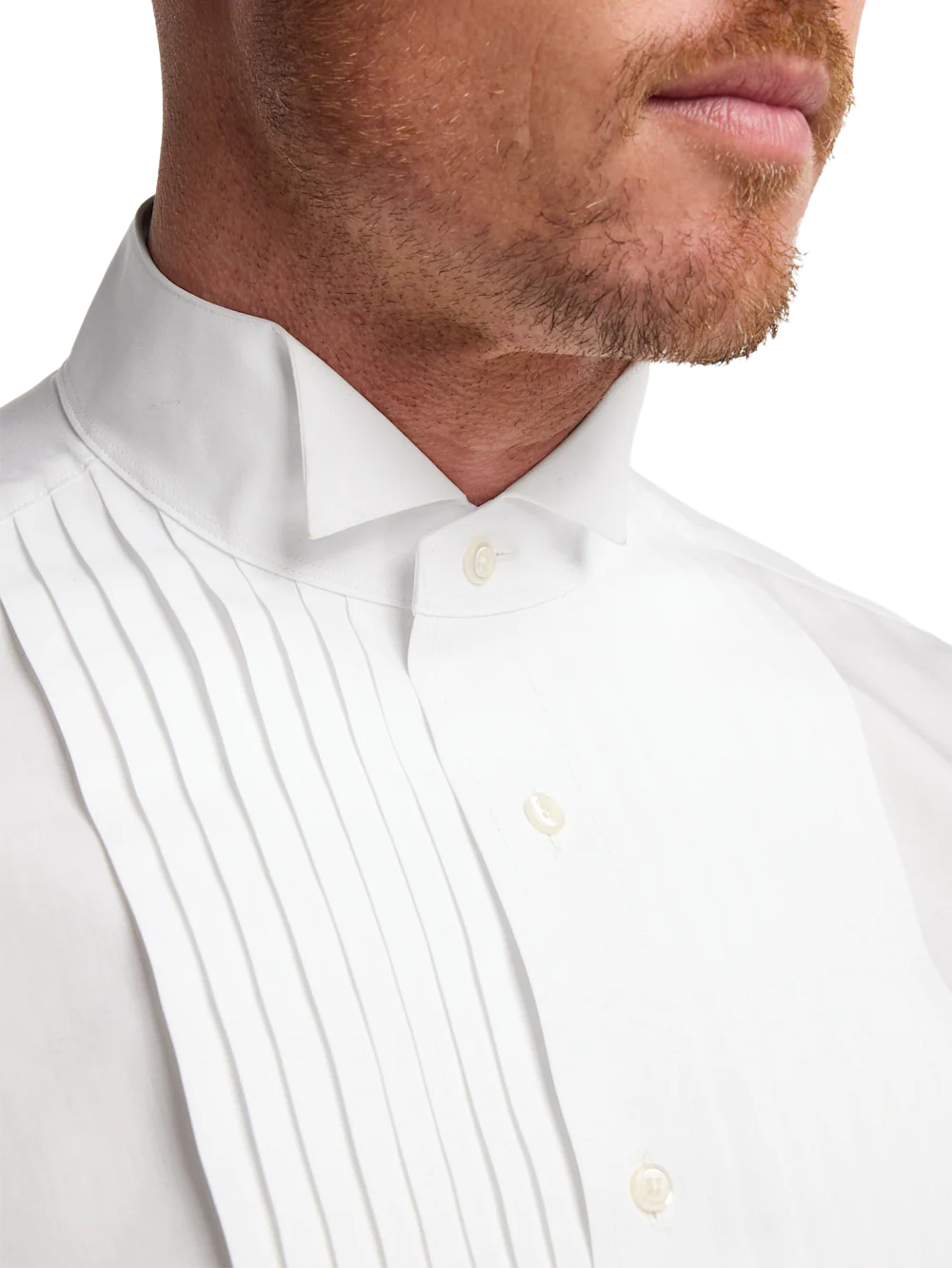 Non-Iron Cotton Tuxedo Shirt - White - Image 4