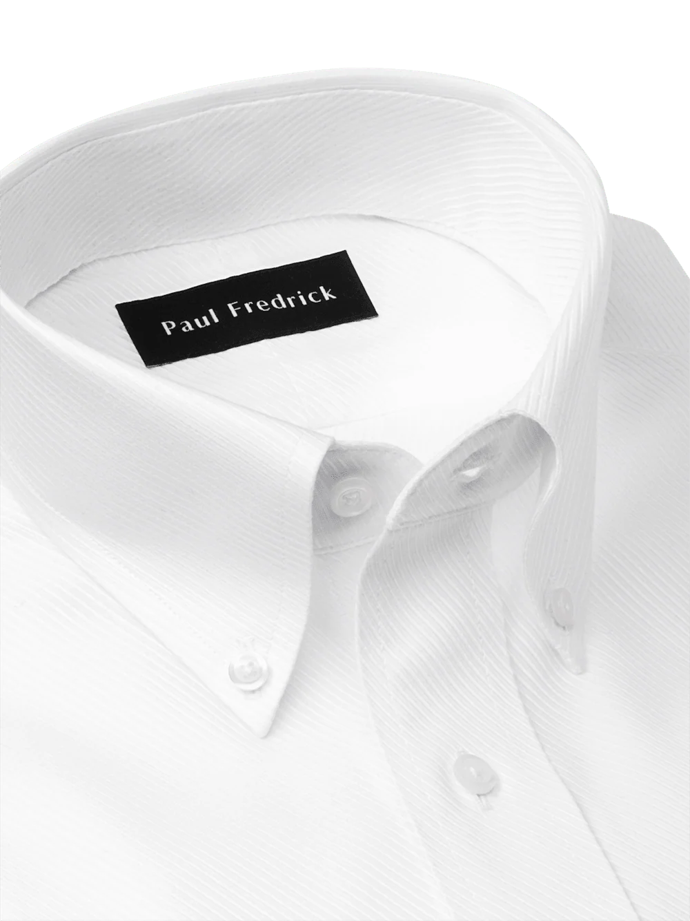Non-Iron Cotton Twill Button Down Collar Dress Shirt - White - Image 7