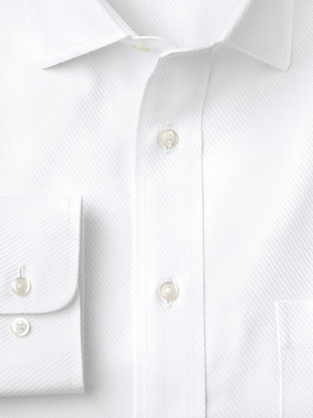 Non-Iron Cotton Twill Spread Collar Dress Shirt - White - Image 6