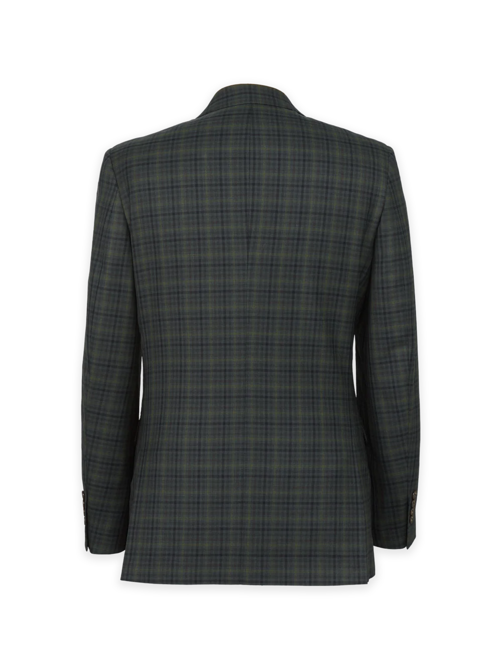 Olive Wool Plaid Single Breasted Notch Lapel Sport Coat - Olive - Image 2