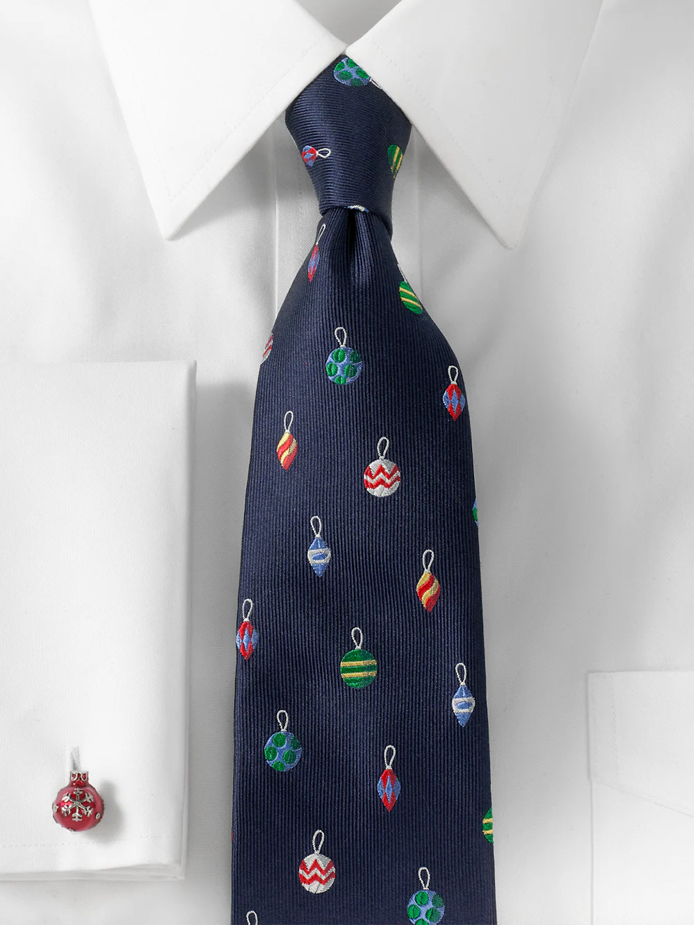 Ornament Woven Silk Tie - Navy Multi - Image 2