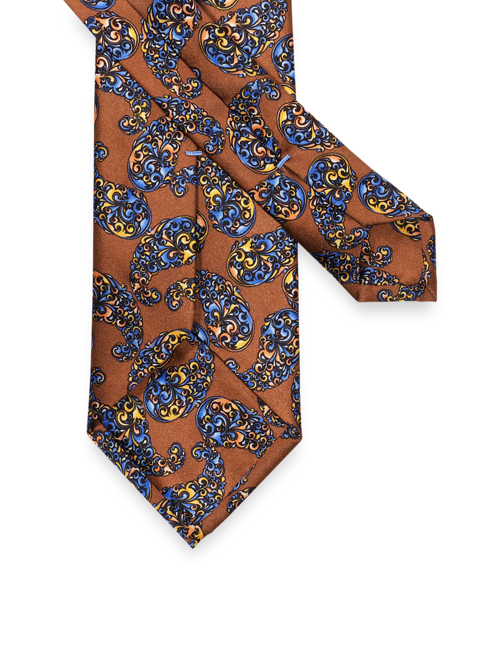 Paisley Italian Printed Silk Tie - Brown Multi - Image 2