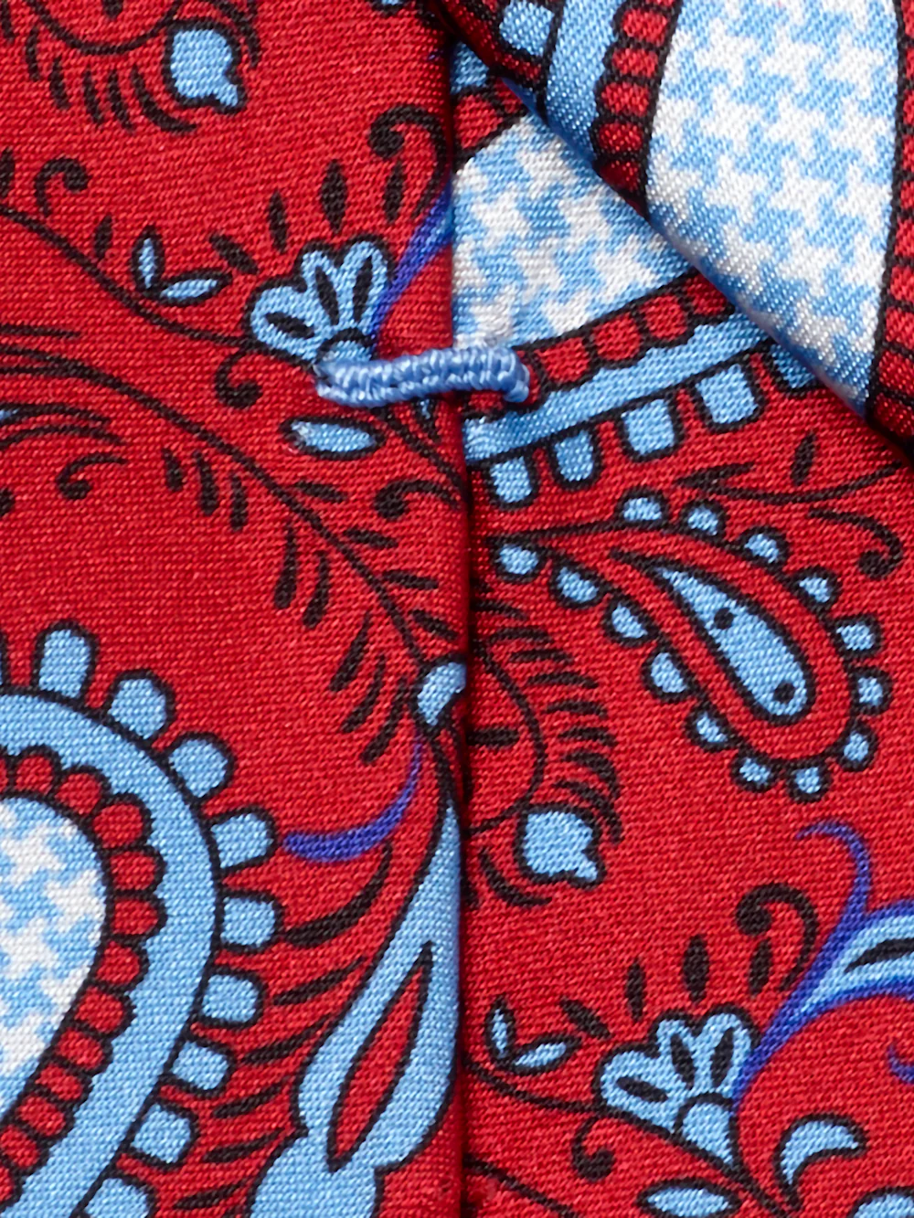 Paisley Printed Italian Silk Tie - Red - Image 4